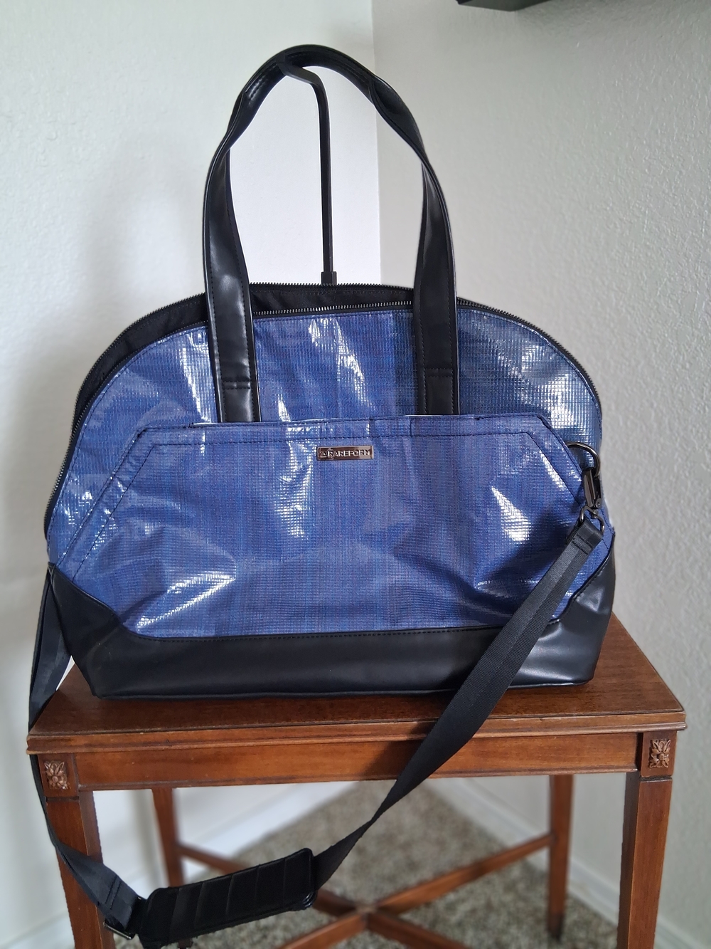Blue and Black Men's Duffel Bag by Kenneth Cole